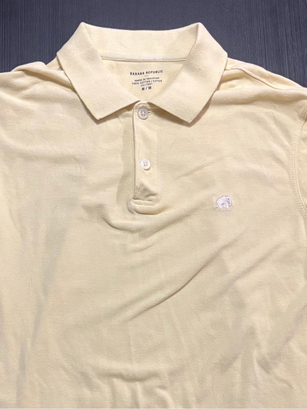 Banana Republic Pale Yellow Polo Shirt - Short Sleeve